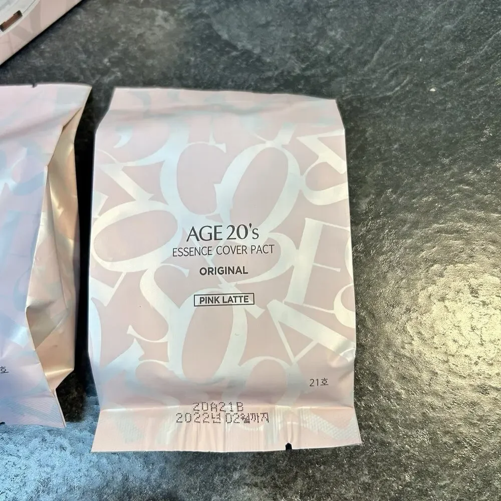 AGE20'S The Original Essence Cover Pact‎ 2 Refills SET #21 PINK LATTE EXP